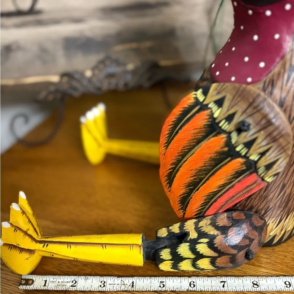 Hand Painted Wooden Rooster